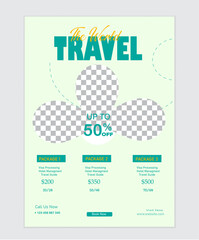 CREATIVE TRAVEL FLYER DISIGNE MOCKUP LAYOUT.