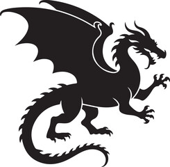 Fototapeta premium Chinese Dragon SVG – Traditional Eastern Mythical Design for Crafts & DecorAsian Dragon Clipart – Ancient Symbol Graphic for Print & Tattoo ArtOriental Dragon Silhouette – Fierce Mythical Creature