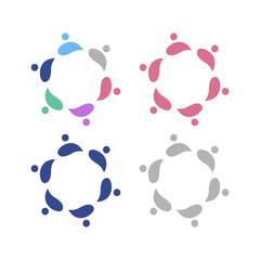 PEOPLE CONNECTED UNION TEAM TEAMWORK SIGN SYMBOL LOGO
