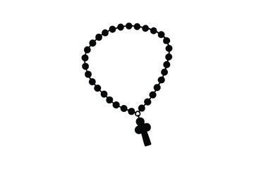 Naklejka premium Rosary bead silhouette