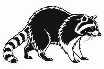 raccoon sihouette black vector