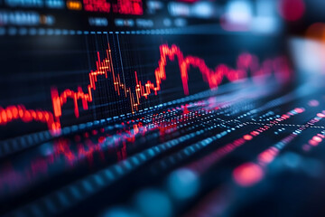 Fototapeta premium Financial market data display on a screen.