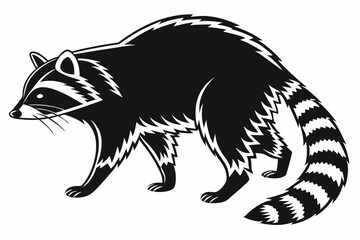 raccoon sihouette black vector
