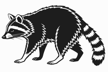 raccoon sihouette black vector