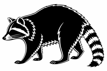 Fototapeta premium raccoon sihouette black vector