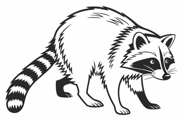 raccoon sihouette black vector