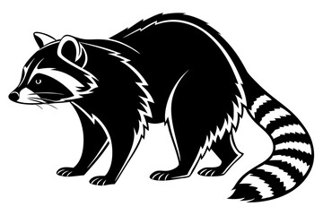 raccoon sihouette black vector