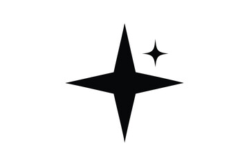 Obraz premium Shine and sparkle stars icon silhouette on white background