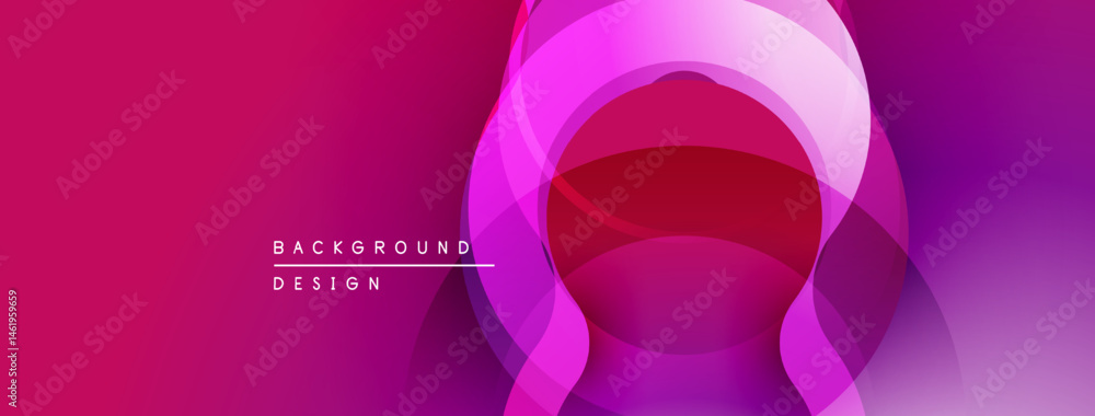 Aufkleber Abstract pink background. Overlapping circles create dynamic visual effect. Modern design suitable for banners, presentations.