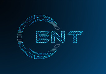 ENT low poly letter logo vector design. ENT lower poly logo design. Low poly logo.