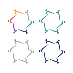 PEOPLE CONNECTED UNION TEAM TEAMWORK SIGN SYMBOL LOGO
