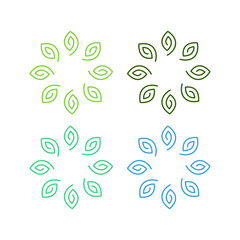 ORGANIC FARMING LEAVES LOGO SIGN SYMBOL ISOLATED ON WHITE