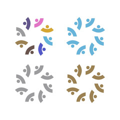 PEOPLE CONNECTED UNION TEAM TEAMWORK SIGN SYMBOL LOGO
