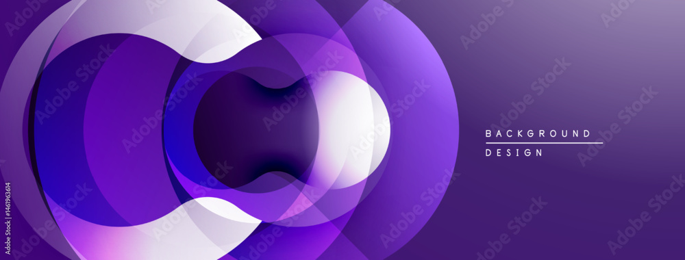 Aufkleber Abstract purple layers create dynamic circular design. Gradient shades offer modern visual impact, suitable background element.