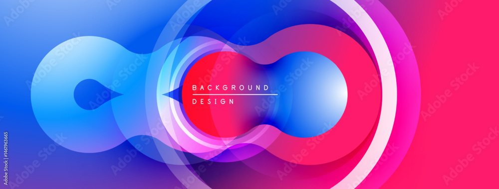 Poster abstract flowing shapes, vibrant colors blend. gradient transitions create dynamic visual effect. mo