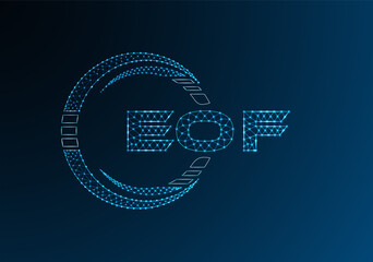 EOF low poly letter logo vector design. EOF lower poly logo design. Low poly logo.
