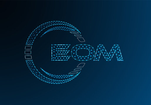 EOM low poly letter logo vector design. EOM lower poly logo design. Low poly logo.