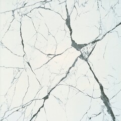 Fototapeta premium A pristine white marble surface displays striking dark gray veins, creating a visually captivating and luxurious stone texture pattern aesthetic.