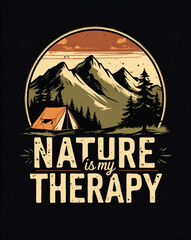 Finding solace in the mountains during sunset with camping as a means of therapy and peace through nature's embrace