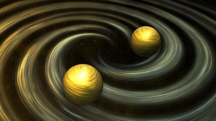 Cosmic Symphony - Visualizing Gravitational Waves in a Futuristic Space Setting