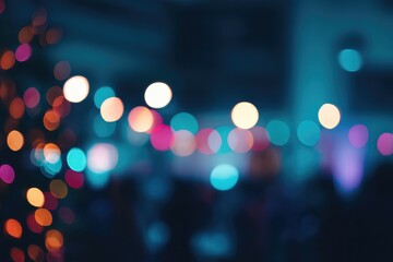 festive party scene with blurred people in background