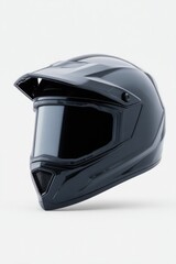 Fototapeta premium lone paintball helmet rests in center of white background