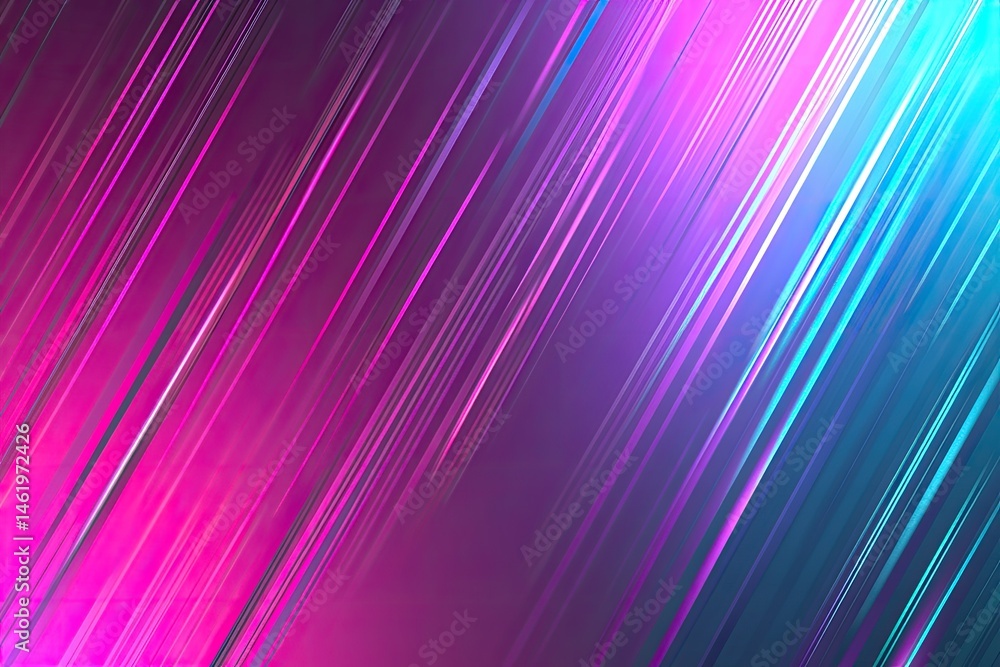 Poster diagonal vibrant streaks of fuchsia, purple, teal, and cyan. a dynamic abstract background with glow