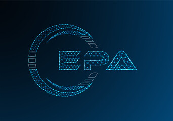 EPA low poly letter logo vector design. EPA lower poly logo design. Low poly logo.