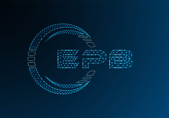 EPB low poly letter logo vector design. EPB lower poly logo design. Low poly logo.