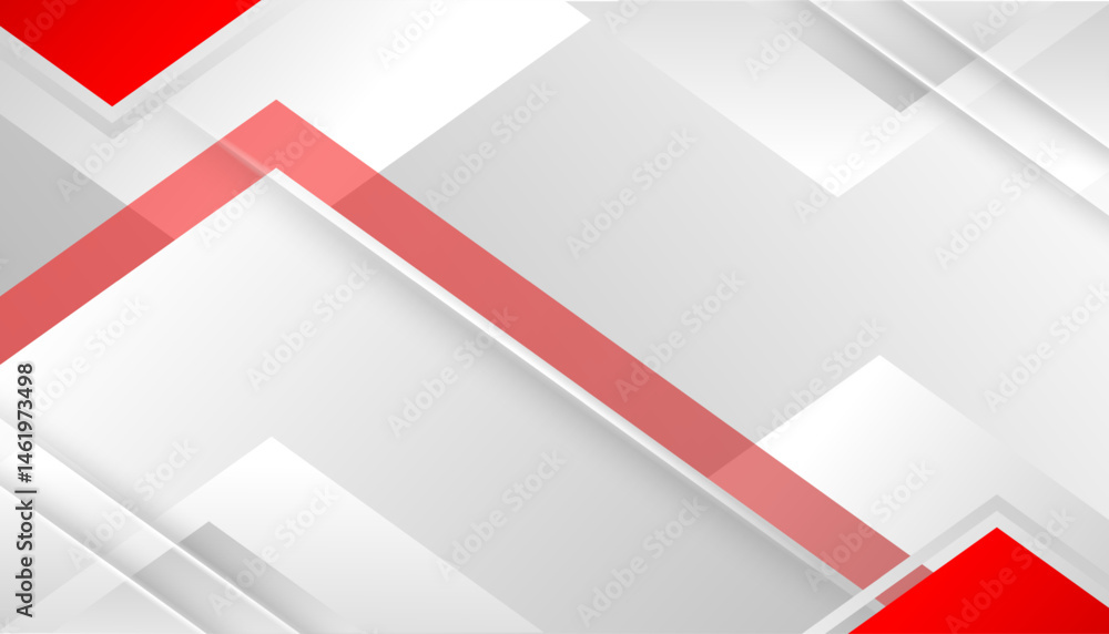 Poster abstract white and red geometric background with copy space. vector illustration.
