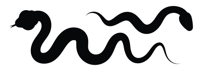 Snake silhouette. Snake silhouette set. Collection of snakes isolated on white background. Snake icon vector illustration