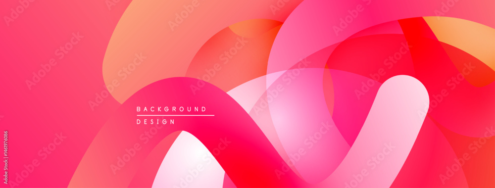 Aufkleber Abstract fluid shapes, vibrant pinks, oranges create dynamic background. Modern design, smooth gradients offer visual interest.