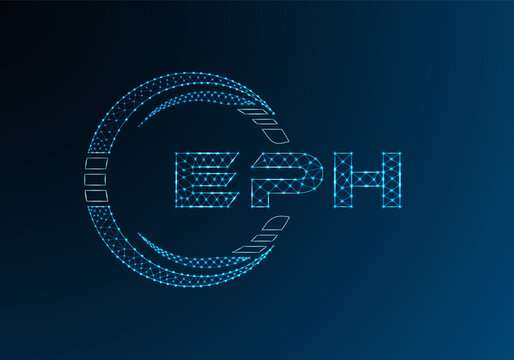 EPH low poly letter logo vector design. EPH lower poly logo design. Low poly logo.