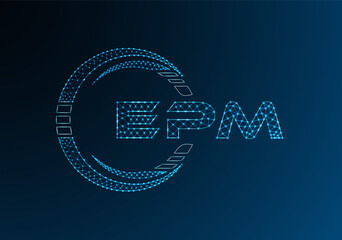 EPM low poly letter logo vector design. EPM lower poly logo design. Low poly logo.