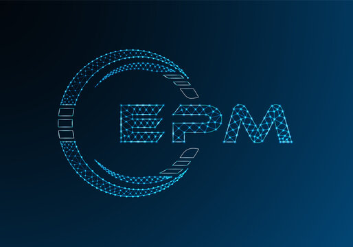 EPM low poly letter logo vector design. EPM lower poly logo design. Low poly logo.