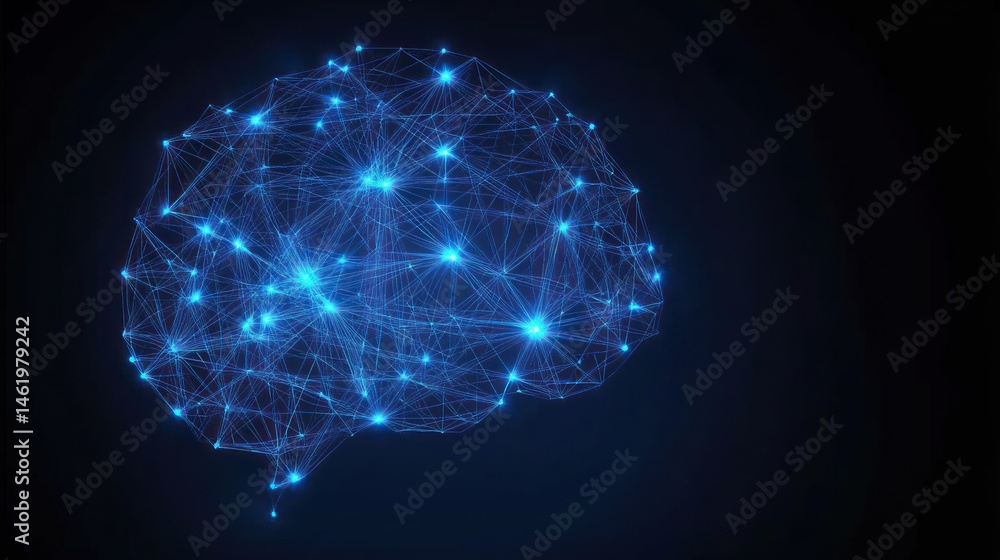 Aufkleber abstract representation of a brain. complex network of connections