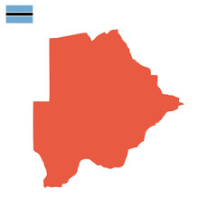 Botswana country map vector on transparent background