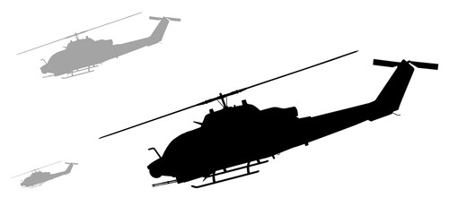 Military helicopters silhouettes