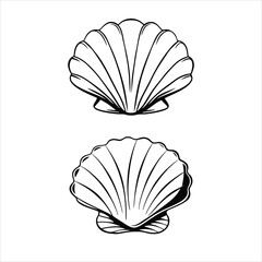 simple sea shell icon graphic isolated vector illustration
