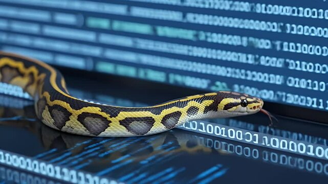 Python Snake on Coding Screen