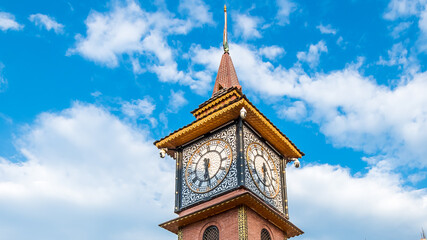 The Ghanta Ghar or Clock Tower at Lal Chowk, Srinagar is one of the main tourist attraction in Jammu and Kashmir, India.
