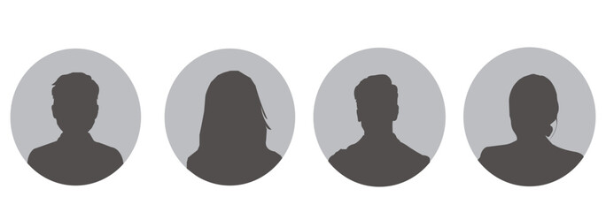 Men and women profile icon. Suitable for social media profiles, icons, screensavers and as a template.