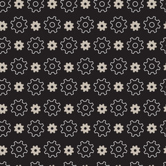Cogwheel Cascade Gear Silhouettes and Outlines Pattern can be use for background and apparel design