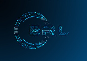 ERL low poly letter logo vector design. ERL lower poly logo design. Low poly logo.