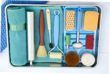 Facial Treatment Tools Arranged Neatly on a Tray  
