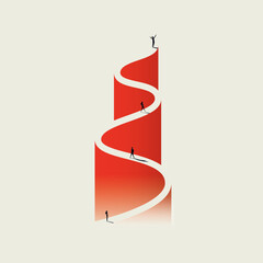 Business career growth vector concept. Symbol of progress, development, success, ambition. Minimal design eps10 illustration.