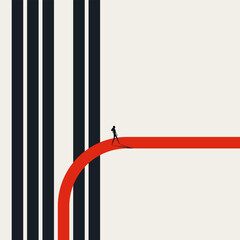 Go your own way, business vector concept. Symbol of creativity, individuality, motivation, ambition. Minimal design eps10 illustration.