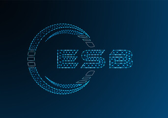 ESB low poly letter logo vector design. ESB lower poly logo design. Low poly logo.