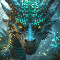 illustration of a green dragon