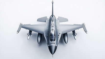 Military jet aircraft,  top-down view.  Detailed depiction of fighter plane